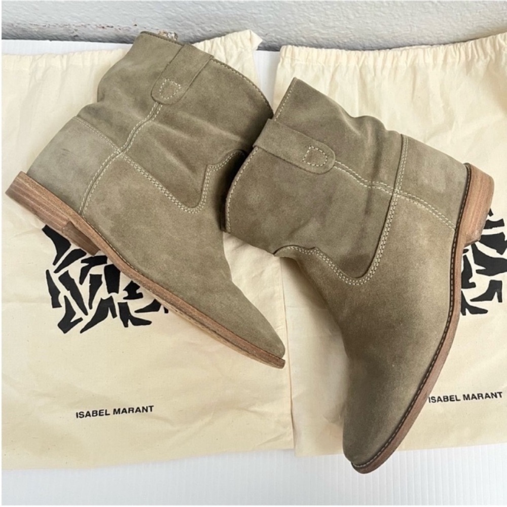 Isabel Marant Etoile Susee Calf Hidden
Wedge Olive Suede Ankle Boots Size 39 - Picture 7 of 12